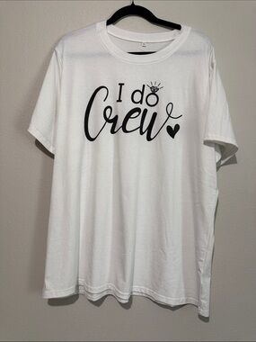 White "I Do Crew" Graphic Tee